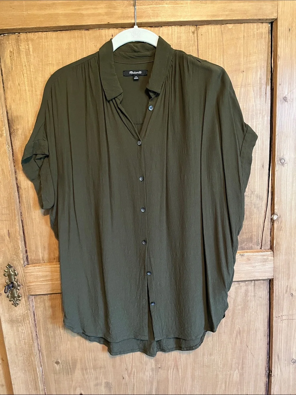 Madewell Olive Green Relaxed Button-Down Shirt XS